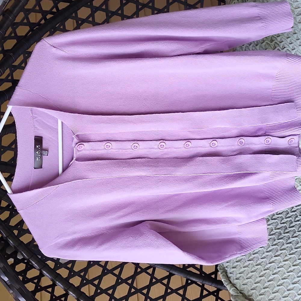 Lilac Tie-Bow Mak Cardigan Sweater View 6